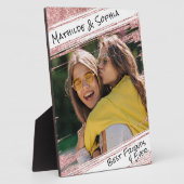 Plaque Photo Rose moderne Parties scintillant or et photo BBF m (Côté)