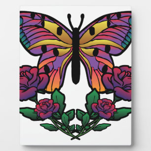 Plaque Photo Rose papillon