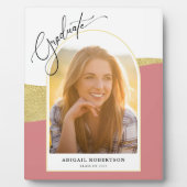 Plaque Photo Rose photo Arché moderne et diplôme d'or (Devant)