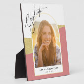 Plaque Photo Rose photo Arché moderne et diplôme d'or (Côté)