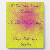 Plaque Photo Rose rayonnant "Je te Souhaite Assez" Abstrait (Devant)