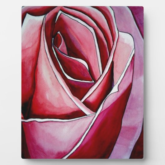Plaque Photo Rose Rose macro fleurs aquarelle art abstrait (Devant)