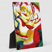 Plaque Photo Rose thé aquarelle peinture originale Fleur (Côté)