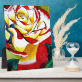 Plaque Photo Rose thé aquarelle peinture originale Fleur (Côté)