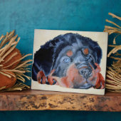 Plaque Photo Rottweiler Chiot Artistique Portrait pour Animaux (Côté)
