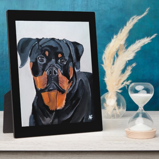 Plaque Photo Rottweiler Painting by Alfred Fox (Côté)