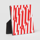 Plaque Photo Rouge Abstrait n Blancs Valentine Coeur (Recto)