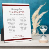 Plaque Photo Rouge foncé En Mémoire Des Hommes De Classe Noms M (Côté)