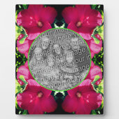 Plaque Photo Rouge Hibiscus Fleurs Ajouter Votre Photo (Devant)