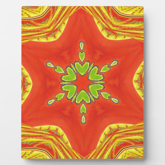 Plaque Photo Rouge or vert Mandala Art Imprimer (Devant)