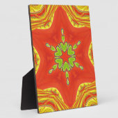 Plaque Photo Rouge or vert Mandala Art Imprimer (Côté)