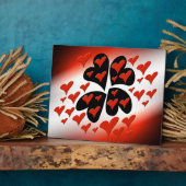 Plaque Photo Rouge sur les coeurs noirs (Côté)