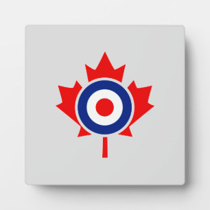 Plaque Photo Rounde canadienne de la feuille d'érable Mod CANAD