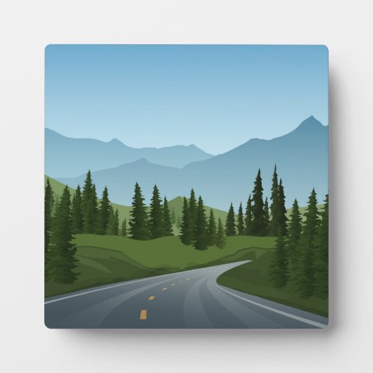 Plaque Photo Route dans le paysage forestier (Devant)