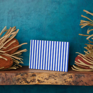 Plaque Photo Royal Blue Combination Stripes par Shirley Taylor