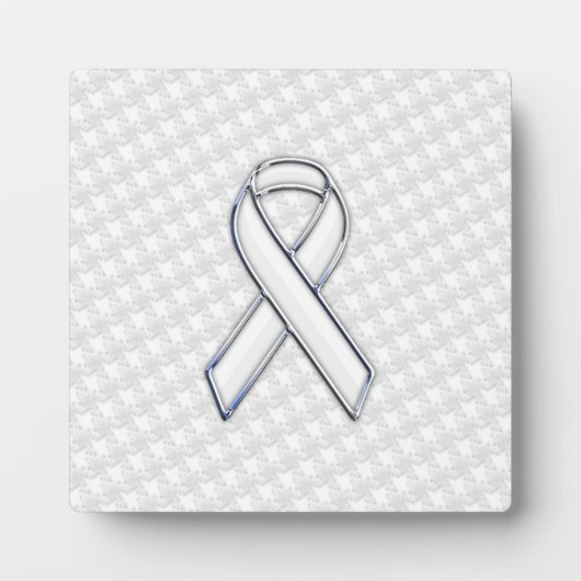 Plaque Photo Ruban blanc Chrome sensibilisation sur Imprimé pie (Devant)