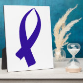 Plaque Photo Ruban de sensibilisation (bleu foncé) (Côté)