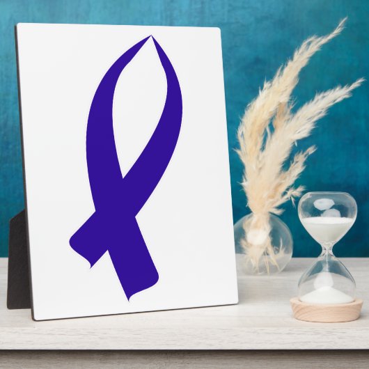 Plaque Photo Ruban de sensibilisation (bleu foncé) (Côté)