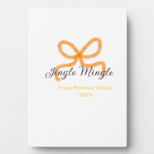 Plaque Photo ruban orange jingle Mingle rétro boho famille namd