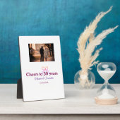 Plaque Photo Ruban rose pour 50 ans de mariage  (Côté)