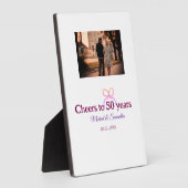 Plaque Photo Ruban rose pour 50 ans de mariage  (Côté)