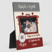 Plaque Photo Ruby 40 ans anniversaire ajouter des noms photo gr (Côté)