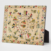 Plaque Photo Rumal : square embroidery cover showing punjabi da (Côté)