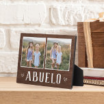 Plaque Photo Russe Deux Photo Abuelo Grandpa<br><div class="desc">Le panneau en bois de charme pour la Fête des pères,  les anniversaires ou la fête des grands-parents présente deux photos côte à côte sur un arrière - plan rustique avec "Abuelo" en dessous.</div>