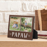Plaque Photo Russe Deux Photo Papaw Papandpa<br><div class="desc">Le panneau en bois de charme pour la Fête des pères,  les anniversaires ou la fête des grands-parents présente deux photos côte à côte sur un arrière - plan rustique avec "Papaw" en dessous.</div>