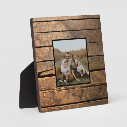 Plaque Photo Russe en détresse foncé extérieur motif en bois de (Recto)