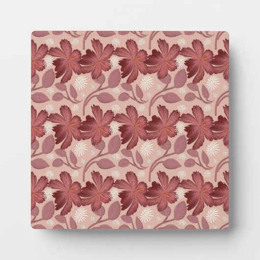 Plaque Photo Rust Floral Seamless Pattern Large Flowers Minimal (Devant)