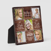 Plaque Photo Rustic 5 Photo Collage de graduation personnalisée (Recto)