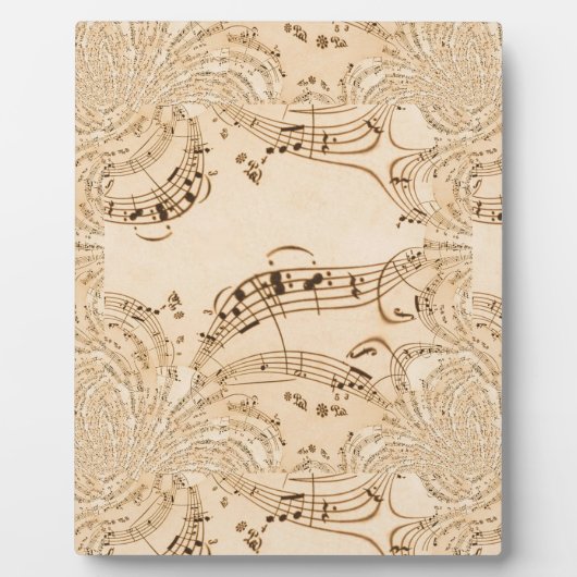 Plaque Photo Rustic Antique Musical Notes (Devant)