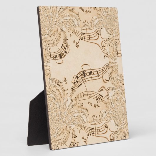 Plaque Photo Rustic Antique Musical Notes (Côté)