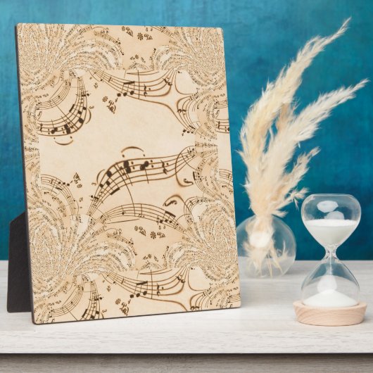 Plaque Photo Rustic Antique Musical Notes (Côté)