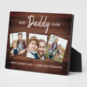 Plaque Photo Rustic Best DADDY Ever Custom 3 Fête des pères pho (Côté)