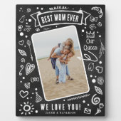 Plaque Photo Rustic Chalkboard Doodle photo Meilleur Maman Jama (Devant)