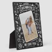 Plaque Photo Rustic Chalkboard Doodle photo Meilleur Maman Jama (Côté)