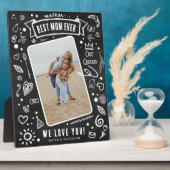 Plaque Photo Rustic Chalkboard Doodle photo Meilleur Maman Jama (Côté)