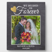 Plaque Photo Rustic Couple Mariage Photo Gold Heart Chalkboard (Devant)