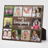 Plaque Photo Rustic Dark Wood 10 Photo Collage Famille (Côté)