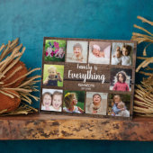 Plaque Photo Rustic Dark Wood 10 Photo Collage Famille (Côté)