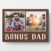 Plaque Photo Rustic Deux Photo Bonus Papa Stepfather (Devant)