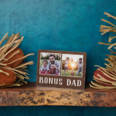 Plaque Photo Rustic Deux Photo Bonus Papa Stepfather (Côté)