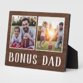 Plaque Photo Rustic Deux Photo Bonus Papa Stepfather (Côté)
