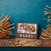 Plaque Photo Rustic Deux Photo Papa (Côté)