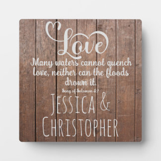 Plaque Photo Rustic Farmhouse Wood Scripture Citation Noms cade