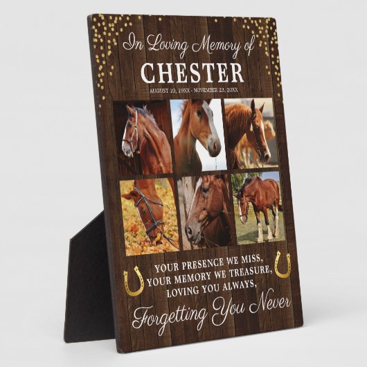 Plaque Photo Rustic Horse Souvenir Collage photo (Côté)