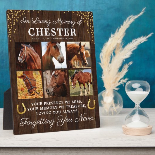Plaque Photo Rustic Horse Souvenir Collage photo (Côté)