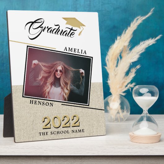Plaque Photo Rustic Modern 2022 Graduate Photo Graduation (Côté)